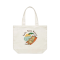 Funny quokka tote bag with hand-drawn quokka relaxing in a hammock