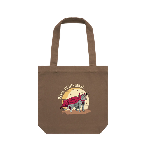 Tasmanian devil tote bag with funny hand-drawn Australian animal design