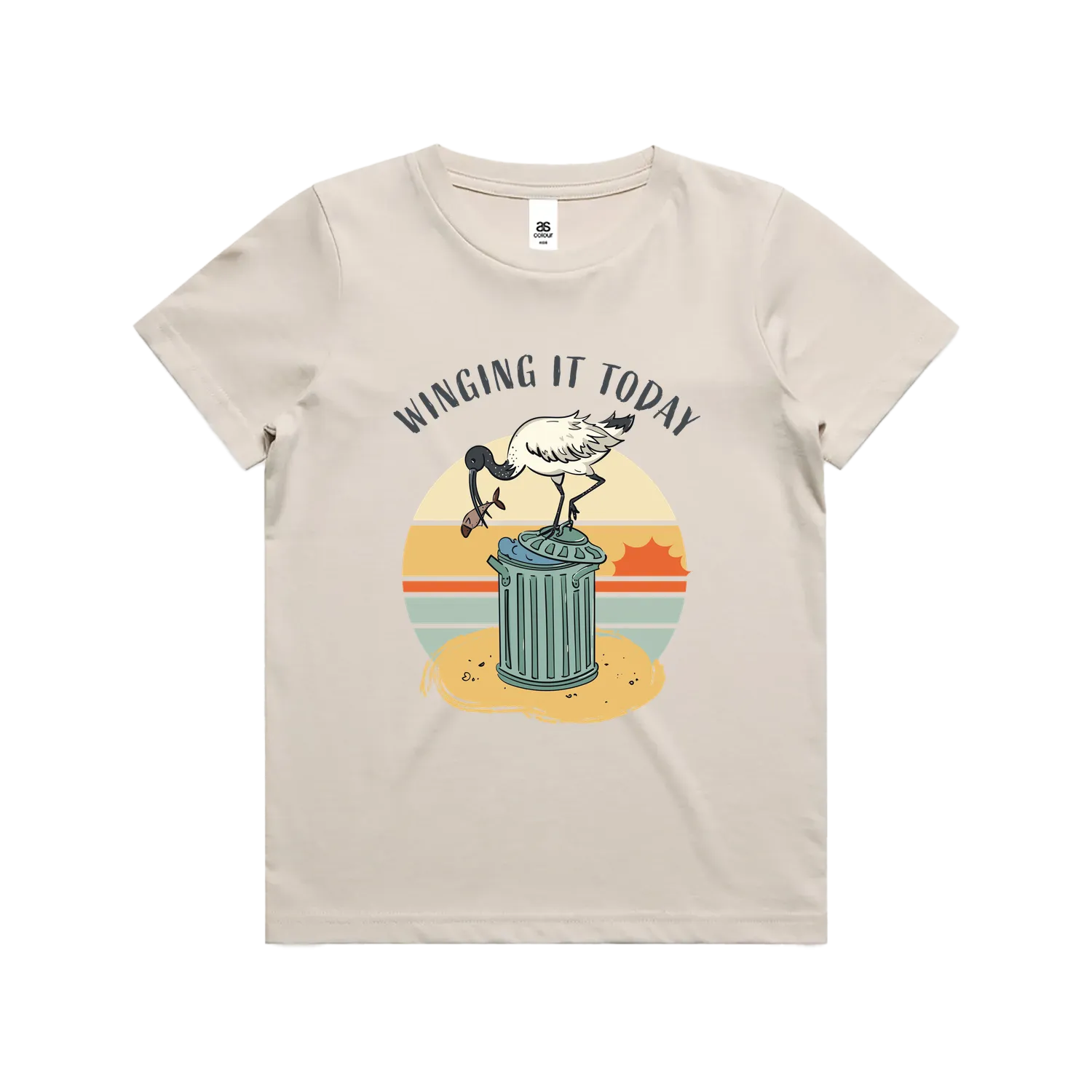 Funny kids t-shirt with hand drawn ibis design