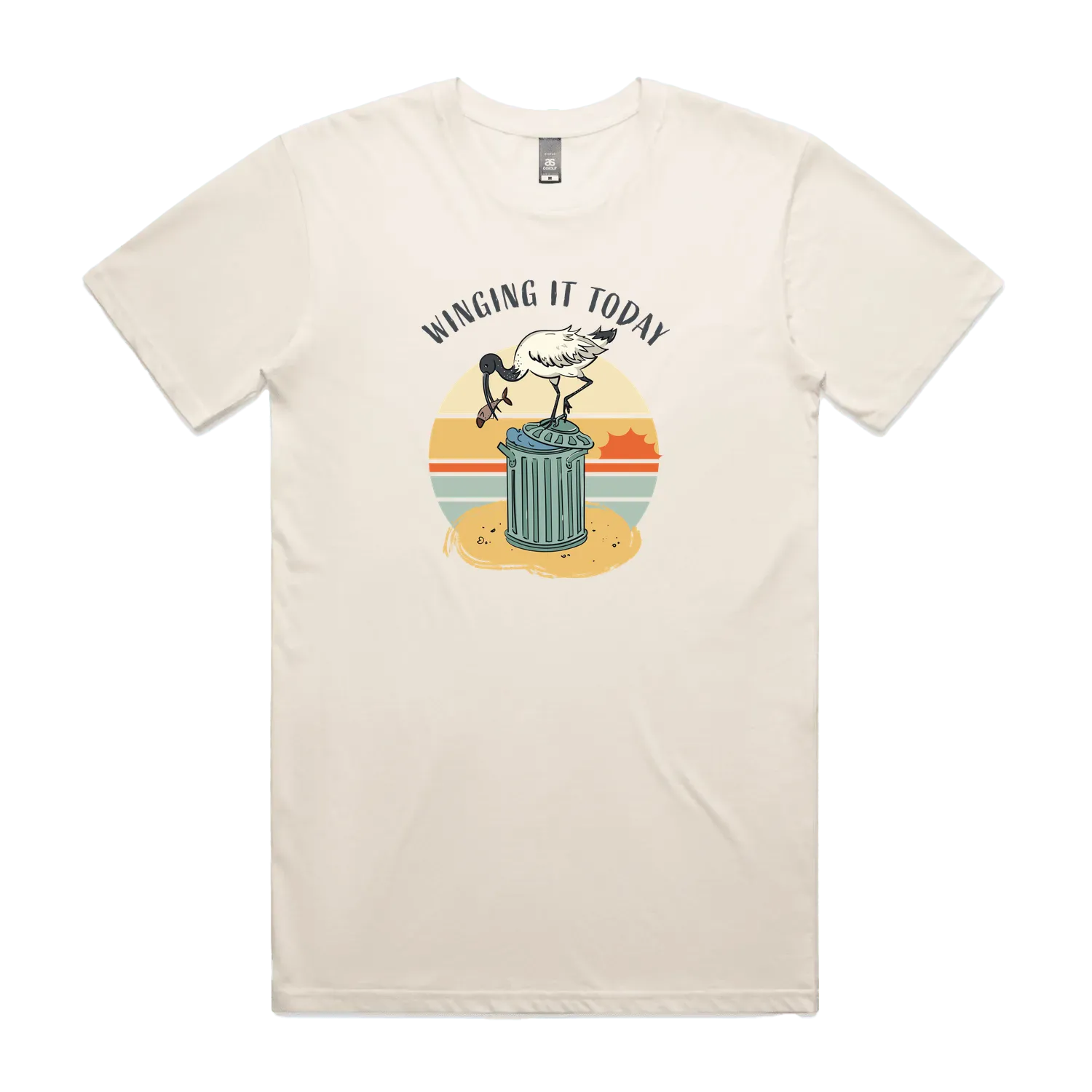 Funny Australian men's t-shirt with hand drawn ibis design