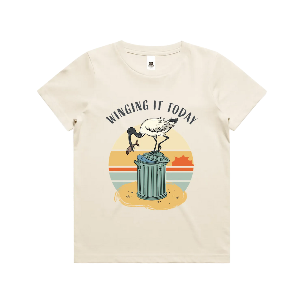 Funny Australian youth t-shirt with hand drawn ibis design