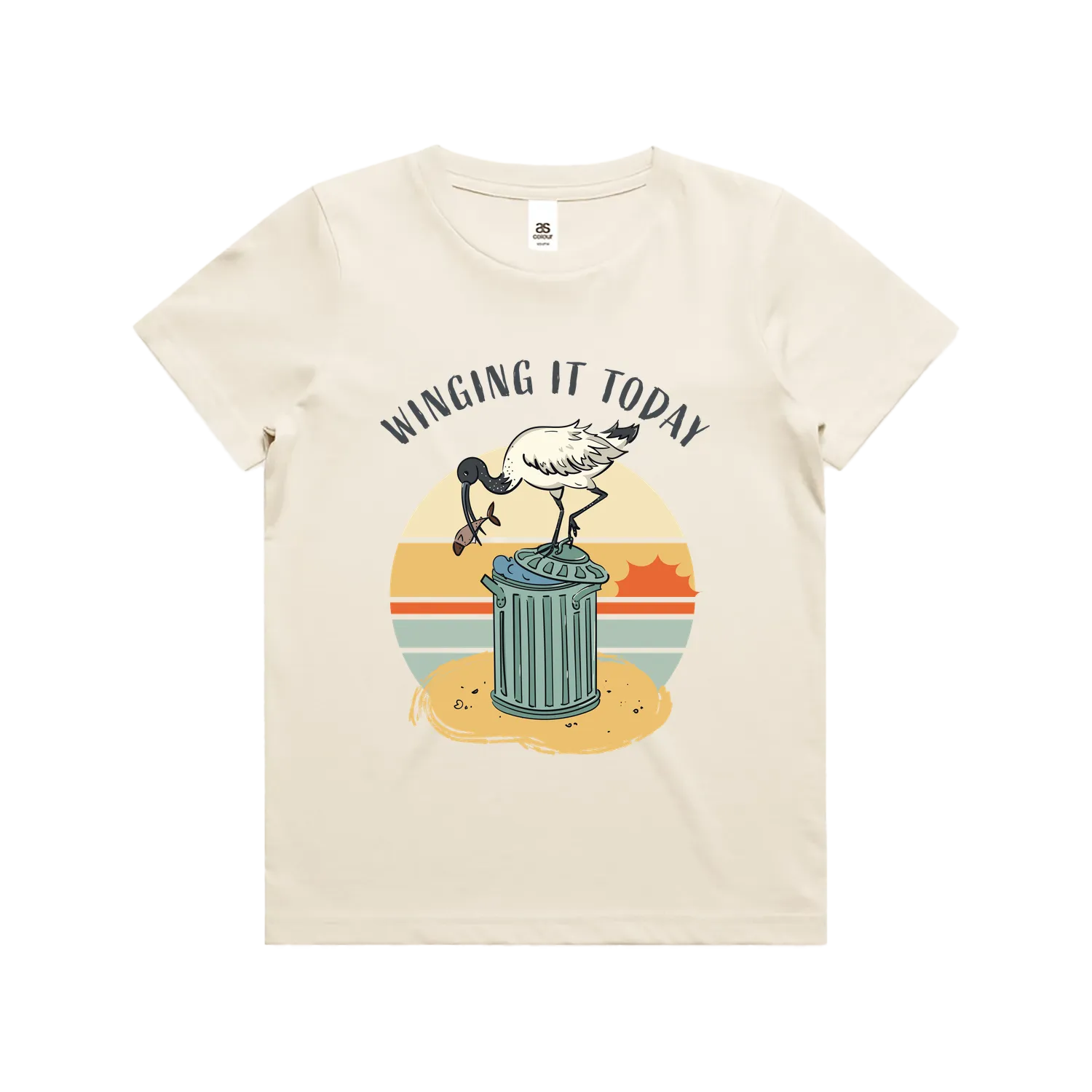 Funny Australian youth t-shirt with hand drawn ibis design