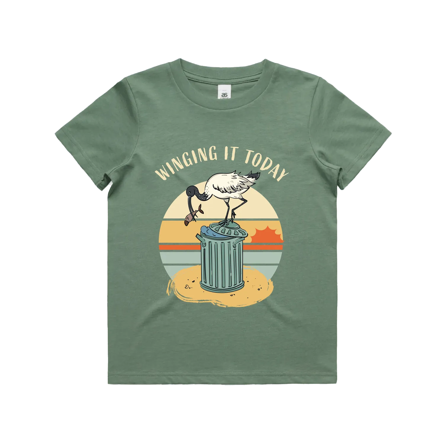 Funny Australian youth t-shirt with hand drawn ibis design