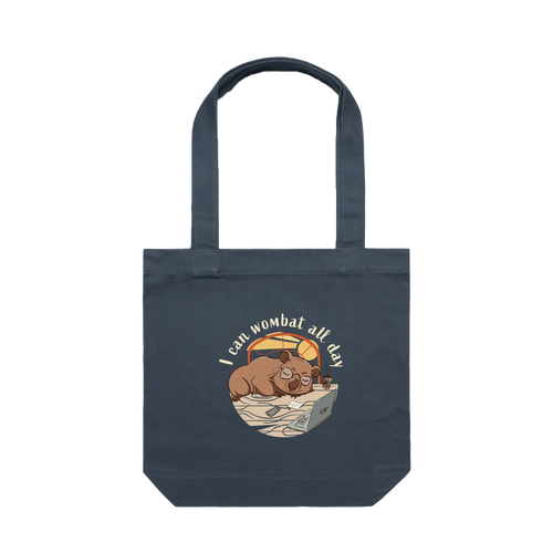 Wombat tote bag with funny hand-drawn Australian animal design