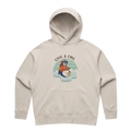 Women’s bone penguin hoodie featuring a cute, funny hand-drawn penguin design, Chill & Cool print